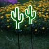 SunKite Cactus Solar Stake Lights Outdoor,Waterproof Solar Neon Lights for
