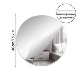 DARENYI 16'' Round Mirror Wall Mirror Mirror Self Adhesive Mirror Non Glass Mirror Large Acrylic Mirror Disc High Clear Wall Mirror Circle Mirror Sticker Decorative Mirror for Bathroom, Bedroom, Door