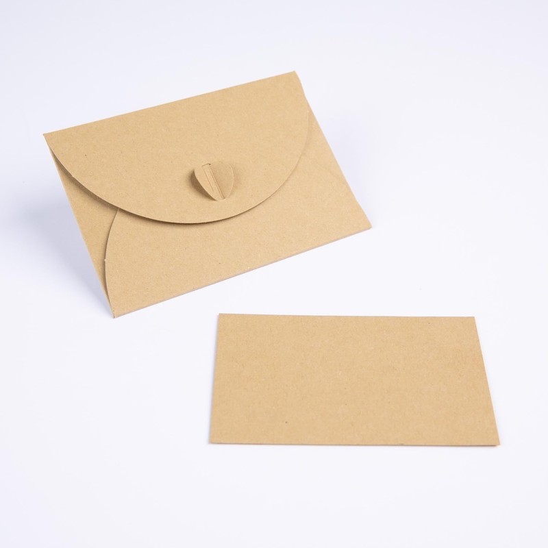PresentFill® 25 Mini Envelopes with Cards - Natural Brown -