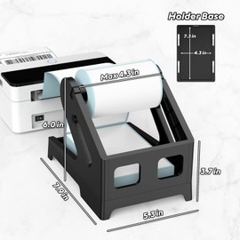 UKKQES Label Holder Thermal Label Holder for Rolls and Fanfold Labels Shipping Label Stand Desktop Printer Accessory Supplies for Home, Office (Black)