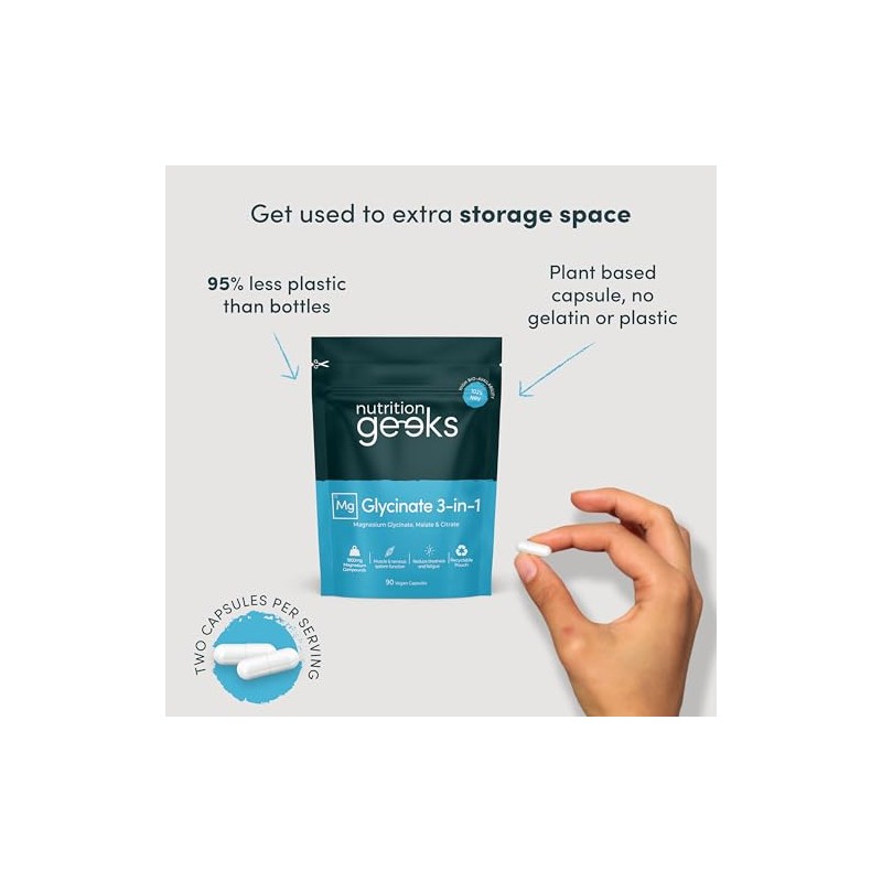 Magnesium Glycinate 3-in-1 Complex - 1800mg Supplements as Bisglycinate, Citrate