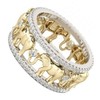 Lzz Lucky Gold Elephant 925 Sterling Silver Ring 1.5Ct White