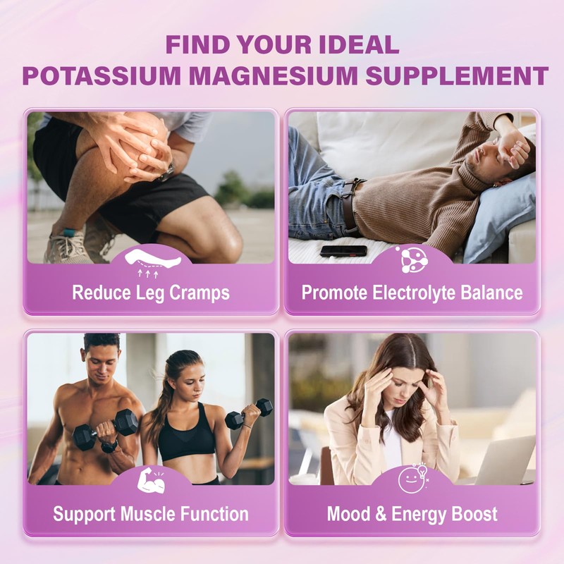 2 Pack Potassium Magnesium Gummies – Magnesium Glycinate & Potassium