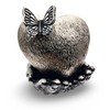5MOONSUN5 Chrome Cremation Heart Urn with Butterfly for Ashes with