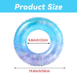 Viilich Inflatable Swimming Hoop, Star Clear Sky Swimming Ring, Durable Inflatable Pool Swimming, Swimming Ring for Pool Bath Toy Party Summer Pool Party 60#