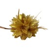 Gold Flora Feather Bead Corsage Hair Fascinator on Hairband Clip
