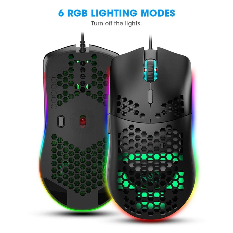 J900 Ratón Gaming con Cable, Ratón de Computadora con Carcasa