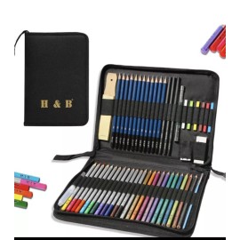H & B 51-Piece Drawing Art Pencils, 51PCS Drawing & Art Supplies Kit for Kids