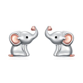 Midari Elephant Earrings 925 Sterling Silver Elephant Stud Earrings Cute Animal Jewelry Christmas Gift for Women