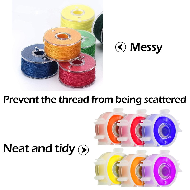 YBEATY 80 Pcs Sewing Bobbin Clips Small Clear Bobbin Holder
