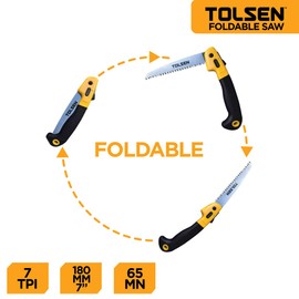 Tolsen Pruning Saw 180 MM, Sharptooth Designed For Fine Cuts Thick Blad Hand Saws For Cutting Wood, Handsaw For Wood, Garden Saw, Carpenters Saw, Woodworking Hand Saw, Ergonomic Handle
