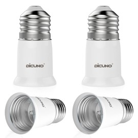 DiCUNO E26 to E26 Extension Socket, Base Extension Adapter, Approx. 1.2 inches (3 cm), Set of 4