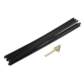 sourcing map 10 Pcs Black Plastic Welding Rods 5mm x 250mm PE Double Strands Ribbon Welding Strip with Smoothing Tools for Repairing Water Tanks Forklift Pallets Trash Cans(0.2inch x 10inch)