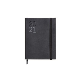 MIQUELRIUS 2021 Luxor Annual Diary - Catalan, Week View, Size 122 x 168 mm, Paper 70 g, Semi-Leather Cover, Black