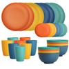BUSOKIP 32-Piece Wheat Straw Dinnerware Sets, Dishes Set for 8,