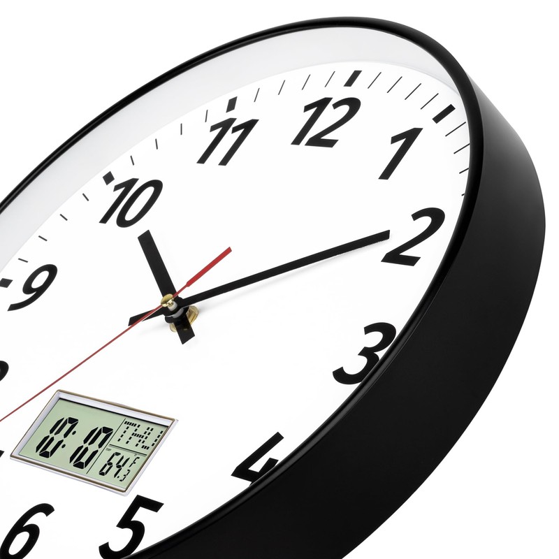 Foxtop Digital Wall Clock with Time, Day of Week and