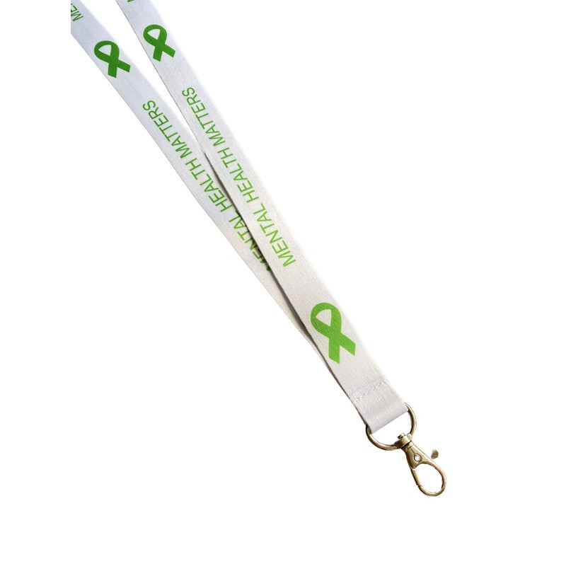 White Mental Health Matters Mental Health Awareness Lanyard Badge Holder