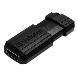Verbatim 16GB Pinstripe USB 2.0 Flash Drive Retractable Thumb Drive – Black