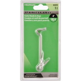 Hillman Hardware Essentials 853374 Hook and Eye Latch Stainless Steel 4"