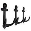 Wowser Nautical Cast Iron Ship Anchor Wall Hooks, 6 Inches,