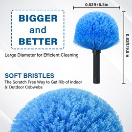 SHINMING Cobweb Duster Head Brush, Spider Web Brush for Cleaning Spider Webs Outdoor & Indoor, Screw-on Corner Duster Fits Standard Acme Threaded Extension Poles, Webster Cobweb Duster Brush