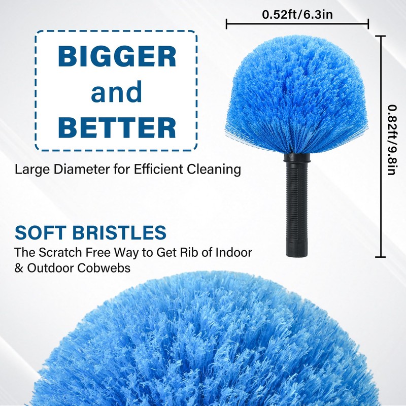 SHINMING Cobweb Duster Head Brush, Spider Web Brush for Cleaning