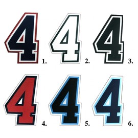 Smitty | 4" Umpire Numbers | 0-9 | Iron On or Sew On for Athletic Shirts | Sports Jersey | Football | Baseball | Basketball | Elite Quality! (6, 1. Navy/White/Red)