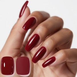 AHAMIOU 10ML Gel Nail Polish Pure Sheer High Gloss Soak Off Gel Polish UV/LED Cure Easy Apply Non-Toxic Nail Art Manicure Salon DIY at Home for Women,Wine red