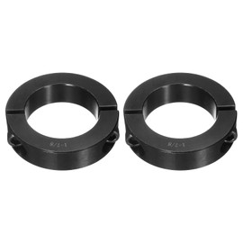 sourcing map 2Pcs Double Split Shaft Collar, 1-7/8" Bore One Piece Clamping Collar 2-7/8" OD 11/16" Thickness Black Oxide Lock Collar Clamp with Set Screws (1045 Steel)