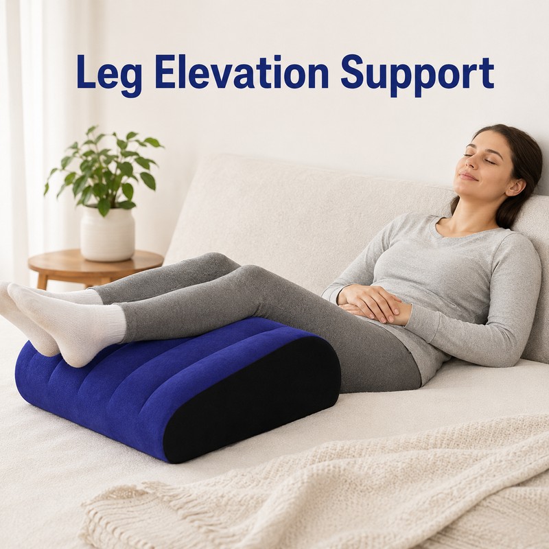 Inflatable Wedge Pillow for Leg and Back Support - Portable