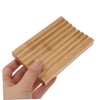 iplusmile Bamboo Soap Dish Set 2pcs Wave-Shaped Soap Holder Drainage