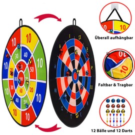 29" Large Dart Board for Kids, Dart Board with 12pcs Sticky Balls and 12 pcs Darts, Indoor/Sport Outdoor Carnival Party Game Toys, Boys Girls Birthday Gifts for 4 5 6 7 8 9 10 11 12 (LED Version)