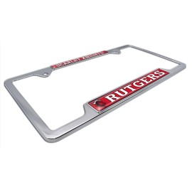 Rutgers chrome metal license plate frame