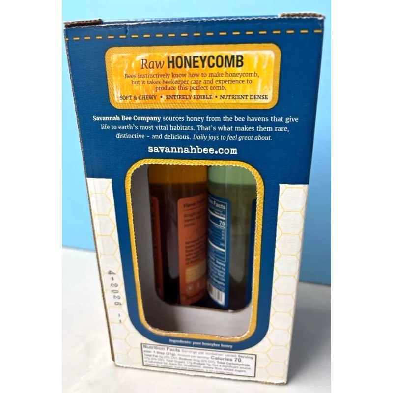 Savannah Bee Company Honey Trio - Honeycomb, Acacia Honey, Orange