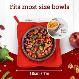 Muldale Microwave Bowl Cozy Holders for Hot Soup – Set of 4 All-Cotton Huggers, Heat-Resistant Hot Bowl Holders, Machine Washable Dish Cozies