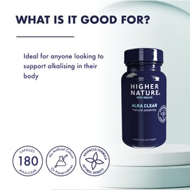 Higher Nature - Alka Clear - Natural Alkalinity - Electrolytes - Gently Readjusts Body's Ph Balance - Vegetarian & Vegan - 180 Capsules