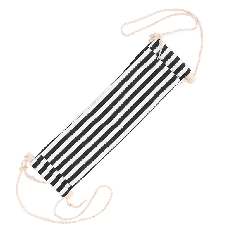 Footrest Black and White Streaks Soft Breathable Adjustable Foot Hammock