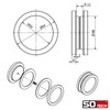 SOTECH RANA Sliding Door Handles Diameter 64 mm Brushed Stainless
