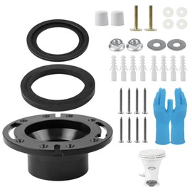 RV Toilet Seal with 3 Inch Socket Floor Flange Kit RV Toilet Seal Replacement for 300/310/320 RV Toilets 385345892 Flange 385311658 Flush Ball Seal 385311652 Base Seal Gasket with Nitrile Gloves