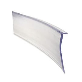 Gordon Glass® Clear Tapered Shower Door Bottom Seal and Sweep T Type - 36 in Long, Height - Tapered from 7/8" to 1/2"