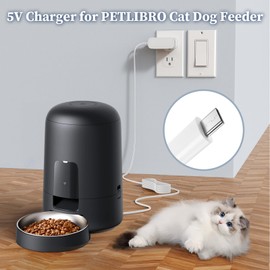 5V Charger for PETLIBRO Automatic Cat Feeder AC Adapter Compatible with PETLIBRO PLAF005 PLAF004 PLAF003 PLAF203 PLAF103 PLAF108 Rechargeable Cat Food Dispenser Power Supply Cord