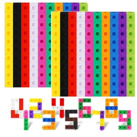 TOGHPUW 100 Pcs Maths Cubes With 10 Colours, Fractions Resources For Children, Geometric Cube, Math Cubes, Math Toys, Math Link Cubes, Math Manipulation (color 200 Pcs)