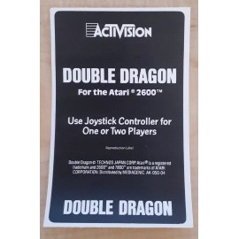 Replacement Atari 2600 Activision Double Dragon Label Machine cut