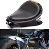 Black Leather Motorcycle Rivet Bobber Solo Seat Spring Base Plate
