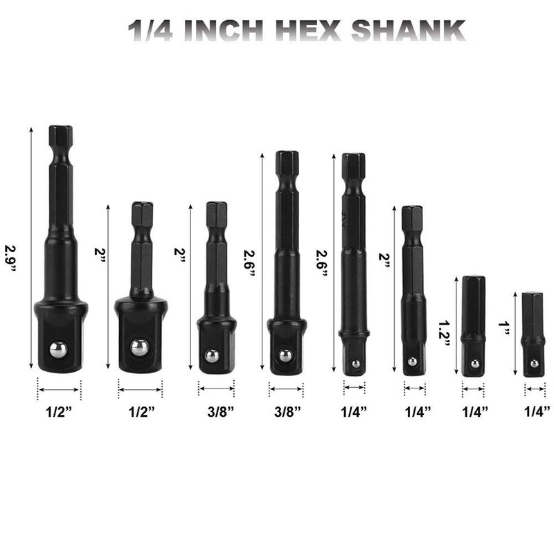 Bestgle 12pcs Air Impact Ratchet Wrenches Conversion Tool Set, Including