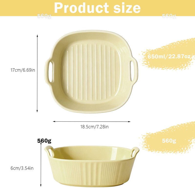 Hot Air Fryer Ceramic Round Baking Tray 18.5 x 16.5