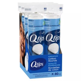 Q-tip Q-팁 프리미엄 코튼 라운드 포 페이스 100 부드러운 보푸라기 프리 메이크업 리무버 패드 토너용 클렌징 Q-Tip Premium Cotton Round for Face 100 Soft Lint-Free Pre-Makeup Remover Pads for Toner Cleansing