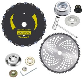 9" x 20 Teeth Chainsaw Tooth Brush Cutter Blade & 10" x 80 Teeth Carbide Tip Weed Eater Blades, Weed Wacker Blade for Brush Cutter, Trimmer, Weed Eater, Yellow