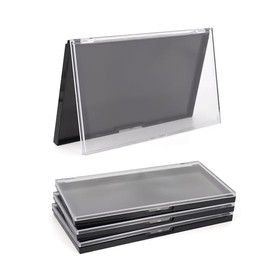 Paleta magnética de maquillaje con parte superior transparente, paquete de 3 cajas de almacenamiento para sombra de ojos vacías con 60 calcomanías adhesivas de metal para bricolaje,