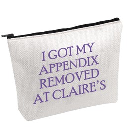 PWHAOO Mental Health Makeup Bag I Got My Appendix Removed At Claire’s Cosmetic Bag Mental Health Awareness Gift (Got My Appendix B)